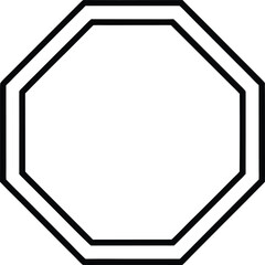 stop sign icon outline vector illustration on transparent background