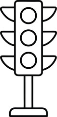 trafficlight icon outline vector illustration on transparent background