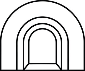 tunnel icon outline vector illustration on transparent background