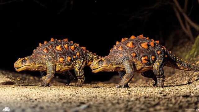 This footage showcases two dinosaur-inspired creatures exploring a surreal environment. Ideal for fantasy themes and educational projects. Explore this imaginative vision. Generative AI