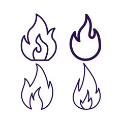 Set of Fire Icons – Vector Flame Symbols,jpg