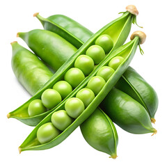 Pea Pod Isolated on White Background Cutout High Resolution