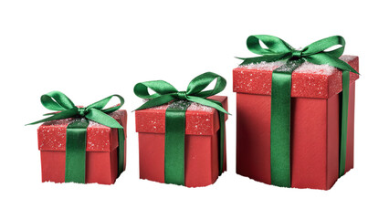 Festive Christmas presents with vibrant green ribbons, perfect for holiday celebrations and gifting