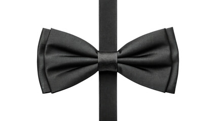 Elegant black bow tie with satin texture, perfect for formal events and stylish occasions