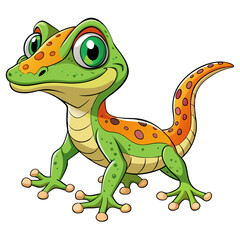 Fototapeta premium Cute green cartoon dinosaur character smiling happily in fun wildlife style vector illustration