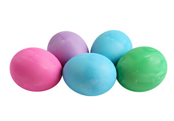 Pastel Easter Eggs: Colorful Spring Holiday Treats Isolated on Transparent Background