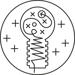 Light bulb line graphic showing the concept and direction of problem solving.