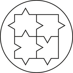 Business planning and management icon line jigsaw puzzle