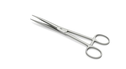 Professional surgical scissors poised for precise medical procedures, clean and sterile