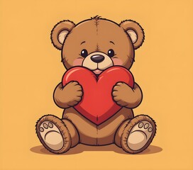Fototapeta premium teddy bear and heart
