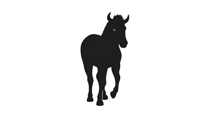 Monochrome horse silhouette with clean, minimal style for animal branding.