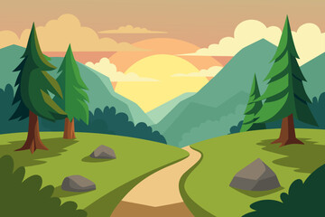 Fototapeta premium landscape with mountains
