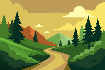 landscape with mountains