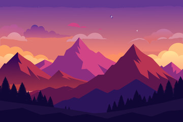 sunrise in mountains