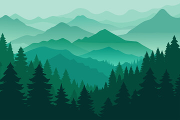 Fototapeta premium mountain landscape with trees