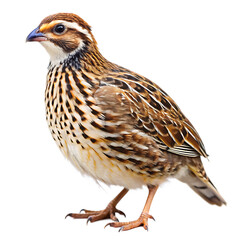 Quail Isolated on White Background Cutout High Resolution