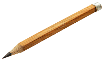 PNG Short wooden pencil with eraser