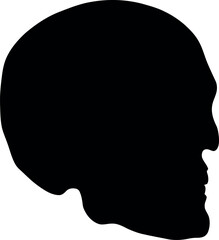 Black skull silhouette profile