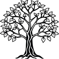 Fototapeta premium Stylized Tree of Life Silhouette for Nature Symbolism and Organic Designs