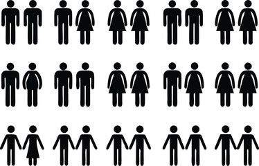 People Icon Set for Professional and Creative Design. Modern People Icon Set for Web and Print Projects. High Quality People Icon Set for Branding and Marketing. People Icon Set for Apps UI