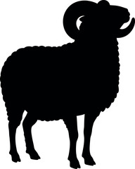 Ram silhouette majestic horned sheep