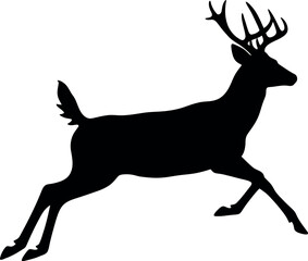 Majestic stag silhouette in motion