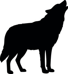 Howling wolf silhouette