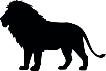 Majestic lion silhouette standing proudly