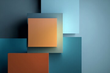 Abstract 3D Render of Clean Geometric Shapes for Branding