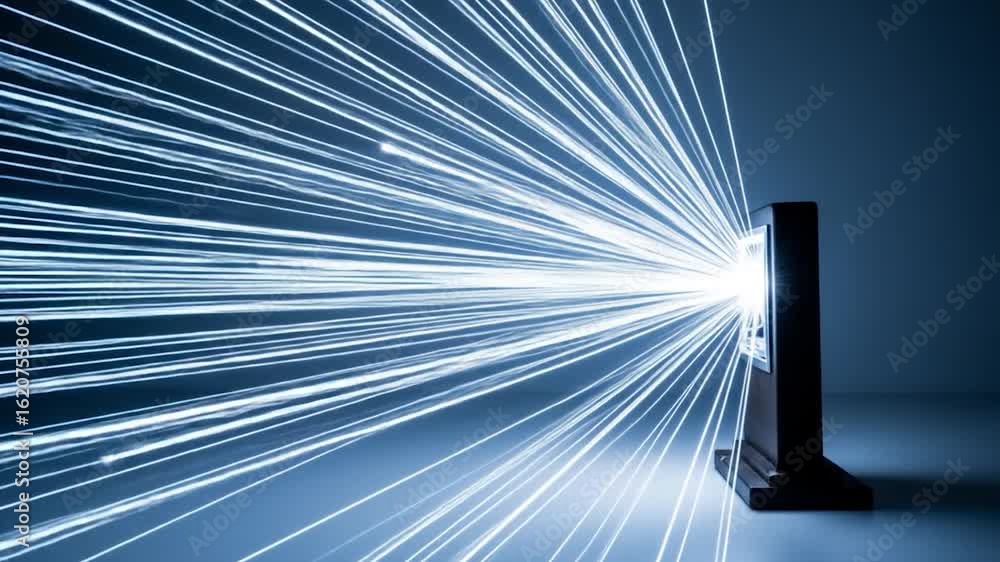 Poster light streams from a retro television in a dark room, creating a futuristic effect