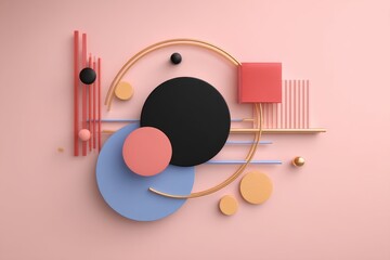 Abstract 3D Render of Clean Geometric Shapes for Branding
