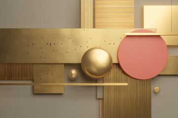 Abstract 3D Render of Clean Geometric Shapes for Branding