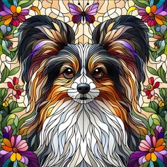 파피용, 스테인드 글라스 기법 일러스트, jpeg (Papillon, Stained Glass Techniques Design Illustration, jpeg)