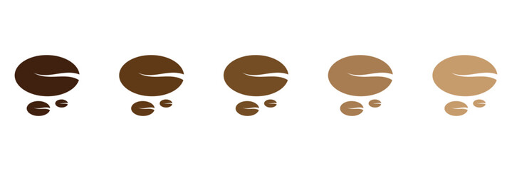 Coffee bean icon. Coffee seed sign set. Caffeine vector symbol isolated on white background. Arabic roasted icon. Vector illustration. EPS 10 .