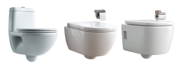 Modern Toilet Designs on Transparent Background forstock Photos