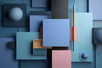 Abstract 3D Render of Clean Geometric Shapes for Branding