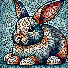 토끼, 모자이크 기법 일러스트, jpeg (rabbit, Mosaic Techniques Design Illustration, jpeg)