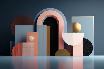 Minimalist 3D Geometry Background for Poster and Banner Design