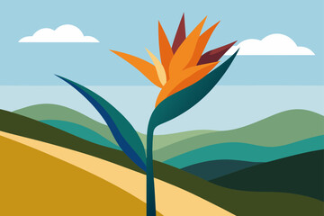 vector illustration of an abstract landscape