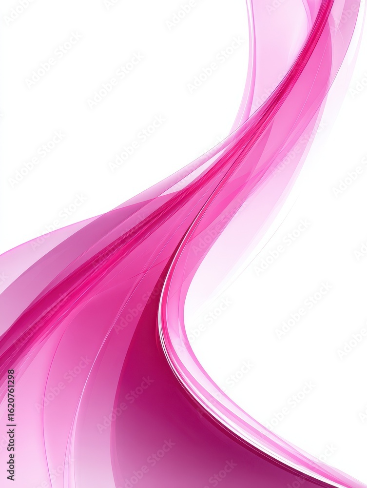 Poster a simple abstract vector design featuring smooth pink gradient lines, curves, and waves on a clean w