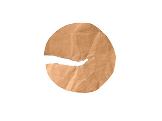 brown craft paper with torn edges in circular shape PNG