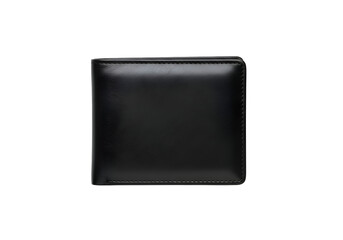 Black leather wallet on a black background.