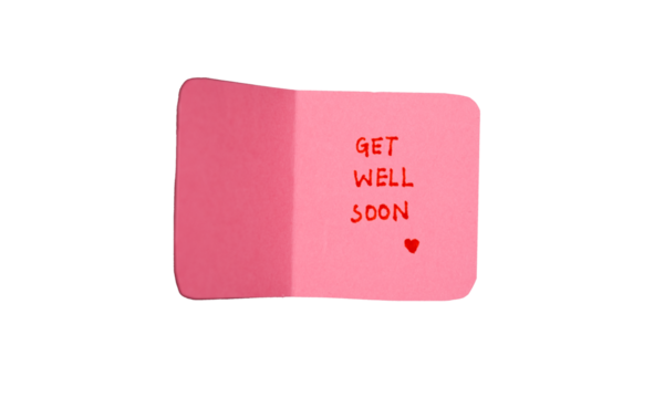 handmade Get well soon card with blank side isolated on white background  - Powered by Adobe