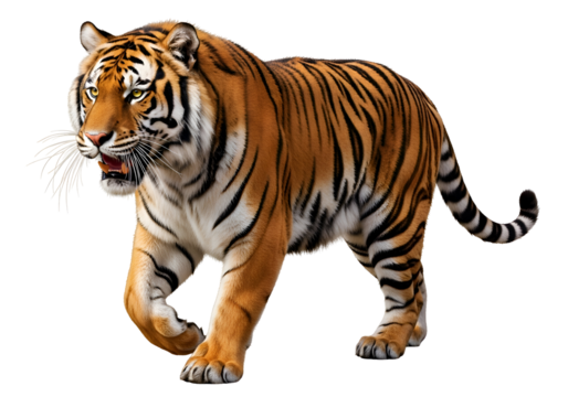 Detailed image of a tiger against a black background.