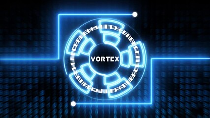 Dynamic Digital Vortex Animation Futuristic Tech Design Glowing Neon Circle Abstract Background - Powered by Adobe
