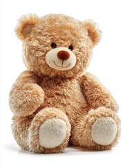 Obraz premium PNG Soft teddy bear sitting on a white background