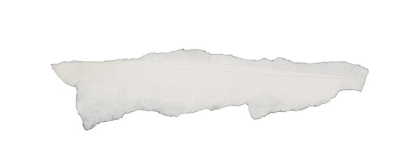 white paper strip with burned edges isolated on background 