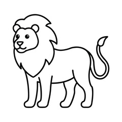 vector illustration of cartoon lion