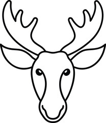 moose head icon outline vector illustration on transparent background