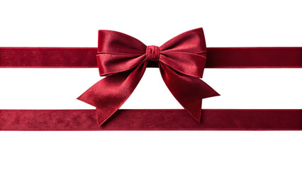 Elegant red satin ribbon bow against a stark black backdrop for luxury gifting and special events